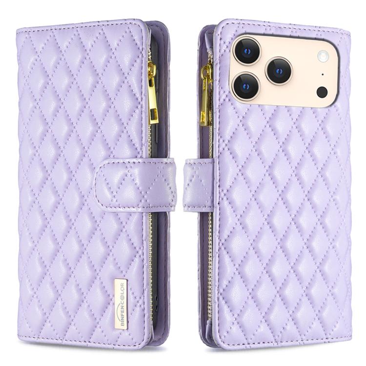 Étui portefeuille à rabat en cuir avec fermeture éclair à motif losanges, pour iPhone 17 Pro Max, pour iPhone 17 Pro, pour iPhone 17, pour iPhone Air, pour iPhone 16 Pro Max, pour iPhone 16 Pro, pour iPhone 16 Plus, pour iPhone 16