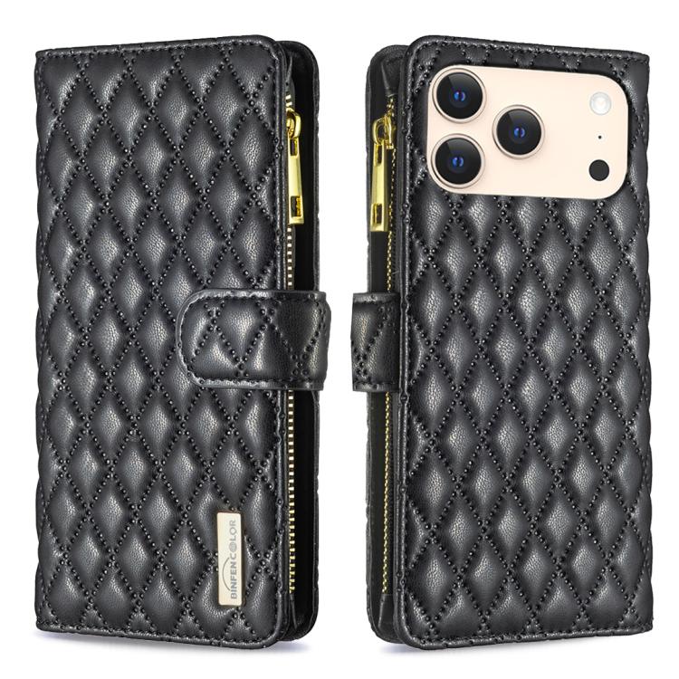 Étui portefeuille à rabat en cuir avec fermeture éclair à motif losanges, pour iPhone 17 Pro Max, pour iPhone 17 Pro, pour iPhone 17, pour iPhone Air, pour iPhone 16 Pro Max, pour iPhone 16 Pro, pour iPhone 16 Plus, pour iPhone 16