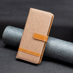 Color Block Denim Texture Leather Phone Case, For iPhone 15 Pro, For iPhone 15 Plus, For iPhone 15