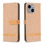 Color Block Denim Texture Leather Phone Case, For iPhone 15 Pro, For iPhone 15 Plus, For iPhone 15