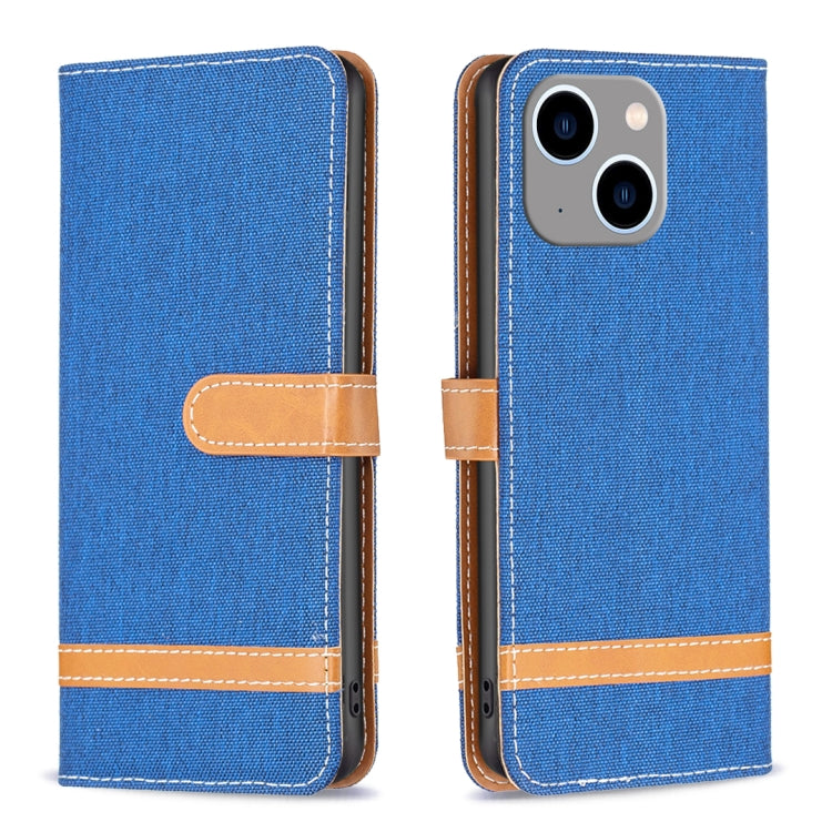 Color Block Denim Texture Leather Phone Case, For iPhone 15 Pro, For iPhone 15 Plus, For iPhone 15