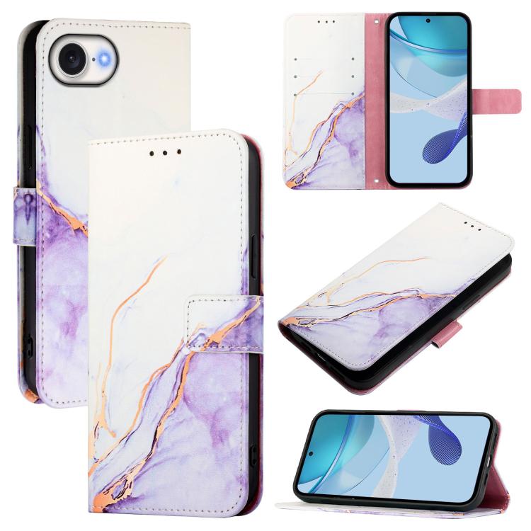 PT003 Étui portefeuille en cuir à motif marbre, Pour iPhone 17e / 16e, Pour iPhone 17 Pro Max, Pour iPhone 17 Pro, Pour iPhone 17, Pour iPhone Air, Pour iPhone 16 Pro Max, Pour iPhone 16 Pro, Pour iPhone 16 Plus, Pour iPhone 16