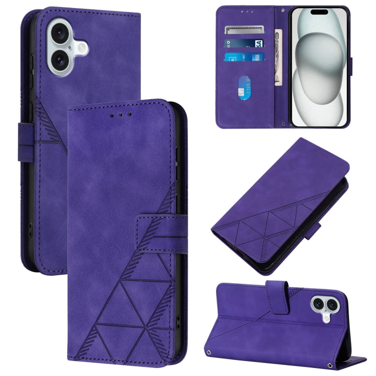 Étui de téléphone en cuir gaufré 3D à rabat avec bandoulière, pour iPhone 16e / 17e, pour iPhone 17 Pro Max, pour iPhone 17 Pro, pour iPhone 17, pour iPhone Air, pour iPhone 16 Pro Max, pour iPhone 16 Pro, pour iPhone 16 Plus