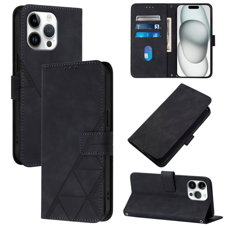 Étui de téléphone en cuir gaufré 3D à rabat avec bandoulière, pour iPhone 16e / 17e, pour iPhone 17 Pro Max, pour iPhone 17 Pro, pour iPhone 17, pour iPhone Air, pour iPhone 16 Pro Max, pour iPhone 16 Pro, pour iPhone 16 Plus