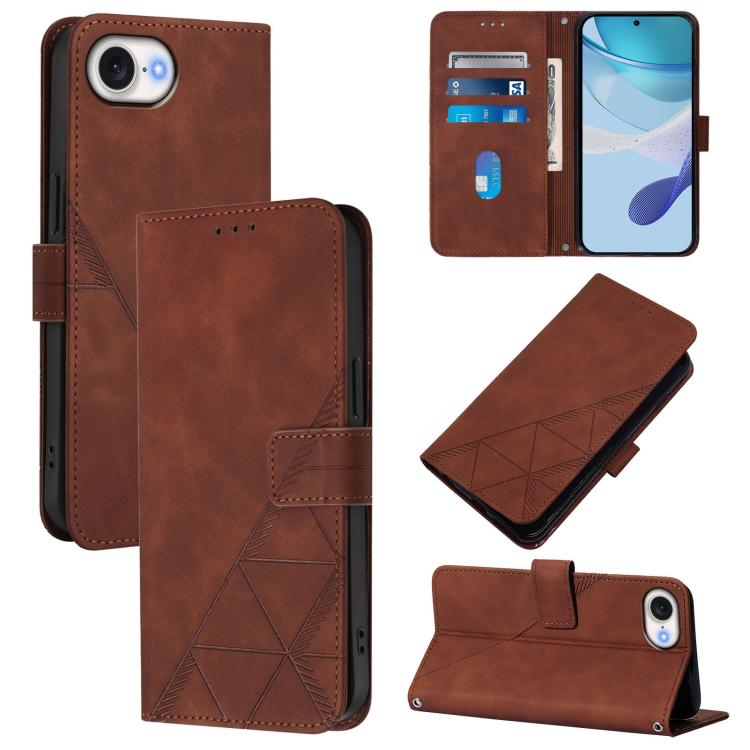 Étui de téléphone en cuir gaufré 3D à rabat avec bandoulière, pour iPhone 16e / 17e, pour iPhone 17 Pro Max, pour iPhone 17 Pro, pour iPhone 17, pour iPhone Air, pour iPhone 16 Pro Max, pour iPhone 16 Pro, pour iPhone 16 Plus