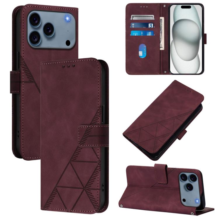 Étui de téléphone en cuir gaufré 3D à rabat avec bandoulière, pour iPhone 16e / 17e, pour iPhone 17 Pro Max, pour iPhone 17 Pro, pour iPhone 17, pour iPhone Air, pour iPhone 16 Pro Max, pour iPhone 16 Pro, pour iPhone 16 Plus