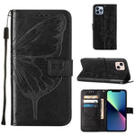 Étui de téléphone en cuir avec papillon en relief, pour iPhone 15, pour iPod Touch 7 / 6 / 5