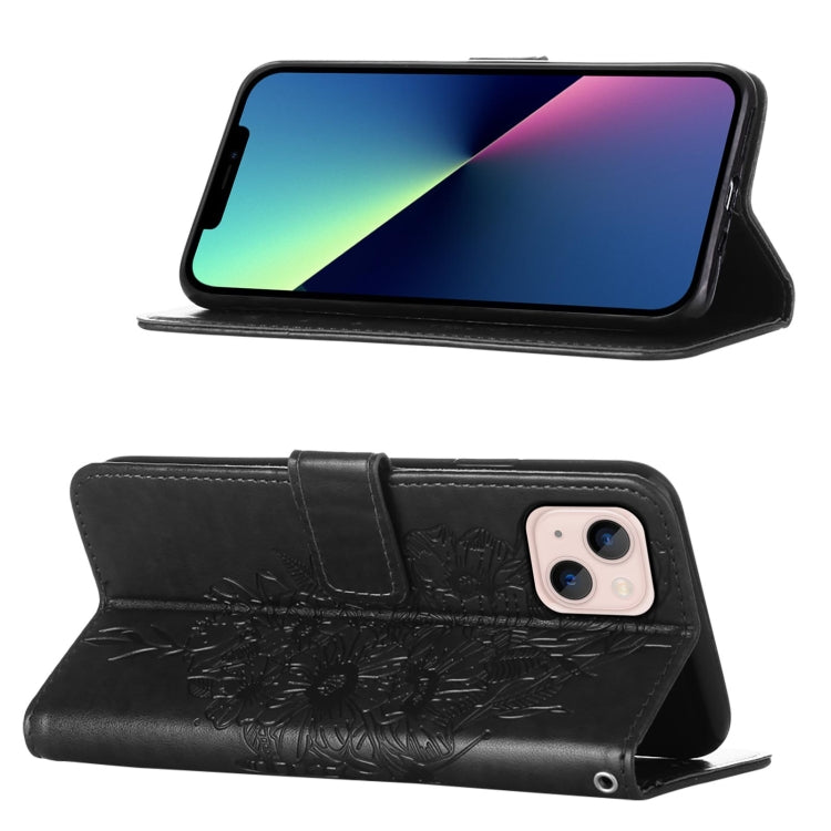 Étui de téléphone en cuir avec papillon en relief, pour iPhone 15, pour iPod Touch 7 / 6 / 5