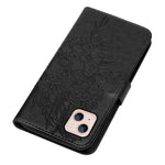 Étui de téléphone en cuir avec papillon en relief, pour iPhone 15, pour iPod Touch 7 / 6 / 5