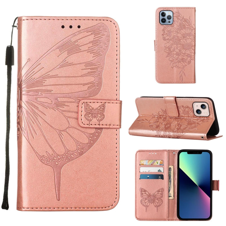 Étui de téléphone en cuir avec papillon en relief, pour iPhone 15, pour iPod Touch 7 / 6 / 5