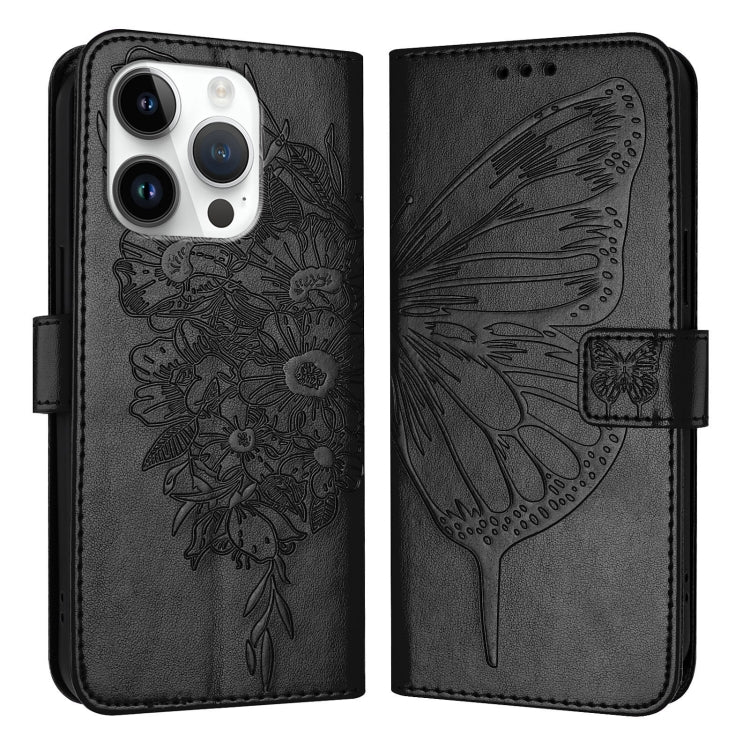 Étui de téléphone en cuir avec papillon en relief, pour iPhone 16 Pro, pour iPhone 16 Plus, pour iPhone 16, pour iPhone 15 Pro Max, pour iPhone 15 Pro, pour iPhone 15 Plus