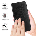 Étui de téléphone en cuir avec papillon en relief, pour iPhone 16 Pro, pour iPhone 16 Plus, pour iPhone 16, pour iPhone 15 Pro Max, pour iPhone 15 Pro, pour iPhone 15 Plus