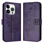 Étui de téléphone en cuir avec papillon en relief, pour iPhone 16 Pro, pour iPhone 16 Plus, pour iPhone 16, pour iPhone 15 Pro Max, pour iPhone 15 Pro, pour iPhone 15 Plus