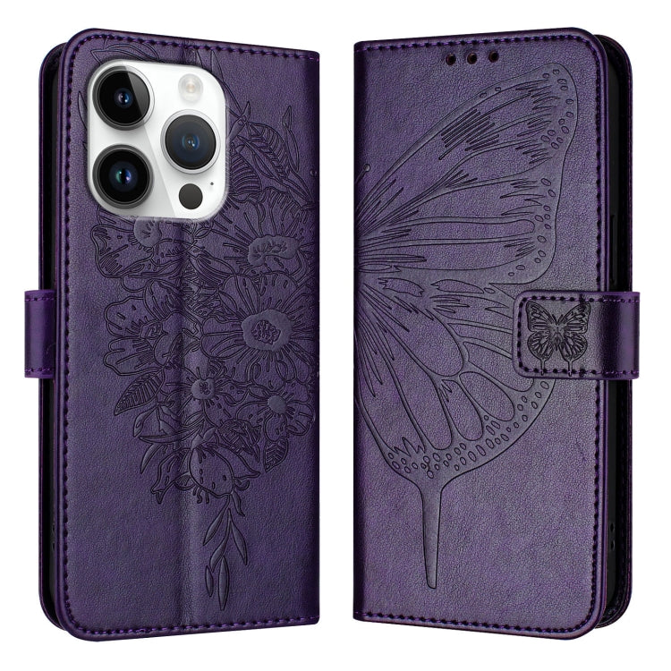 Étui de téléphone en cuir avec papillon en relief, pour iPhone 16 Pro, pour iPhone 16 Plus, pour iPhone 16, pour iPhone 15 Pro Max, pour iPhone 15 Pro, pour iPhone 15 Plus