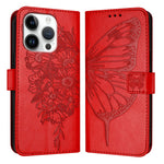 Étui de téléphone en cuir avec papillon en relief, pour iPhone 16 Pro, pour iPhone 16 Plus, pour iPhone 16, pour iPhone 15 Pro Max, pour iPhone 15 Pro, pour iPhone 15 Plus