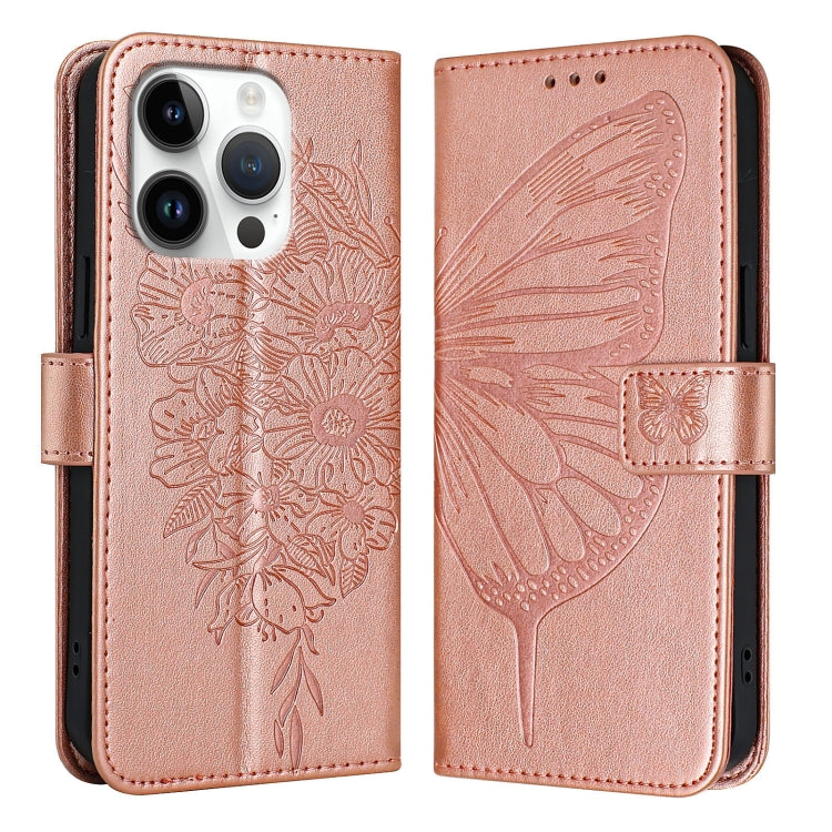 Étui de téléphone en cuir avec papillon en relief, pour iPhone 16 Pro, pour iPhone 16 Plus, pour iPhone 16, pour iPhone 15 Pro Max, pour iPhone 15 Pro, pour iPhone 15 Plus