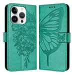 Étui de téléphone en cuir avec papillon en relief, pour iPhone 16 Pro, pour iPhone 16 Plus, pour iPhone 16, pour iPhone 15 Pro Max, pour iPhone 15 Pro, pour iPhone 15 Plus