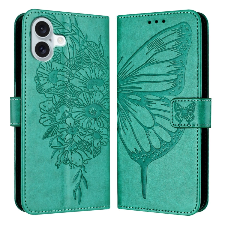 Étui de téléphone en cuir avec papillon en relief, pour iPhone 16 Pro, pour iPhone 16 Plus, pour iPhone 16, pour iPhone 15 Pro Max, pour iPhone 15 Pro, pour iPhone 15 Plus