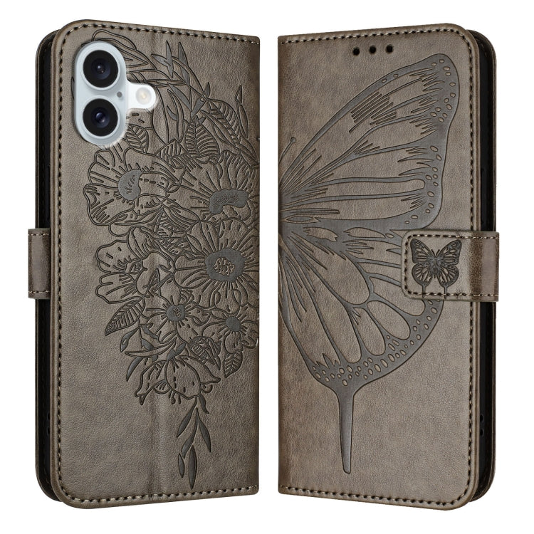 Étui de téléphone en cuir avec papillon en relief, pour iPhone 16 Pro, pour iPhone 16 Plus, pour iPhone 16, pour iPhone 15 Pro Max, pour iPhone 15 Pro, pour iPhone 15 Plus