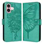 Étui de téléphone en cuir avec papillon en relief, pour iPhone 16 Pro, pour iPhone 16 Plus, pour iPhone 16, pour iPhone 15 Pro Max, pour iPhone 15 Pro, pour iPhone 15 Plus