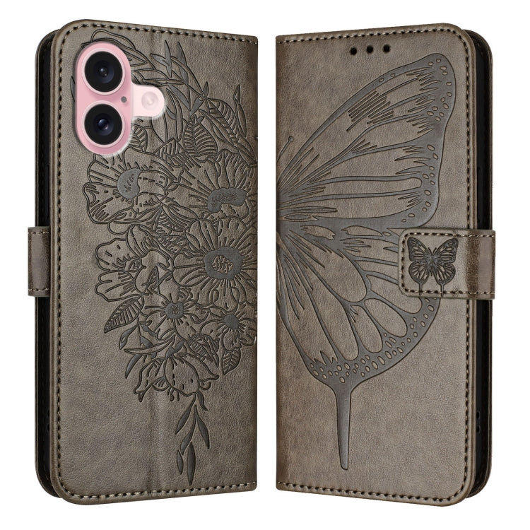 Étui de téléphone en cuir avec papillon en relief, pour iPhone 16 Pro, pour iPhone 16 Plus, pour iPhone 16, pour iPhone 15 Pro Max, pour iPhone 15 Pro, pour iPhone 15 Plus