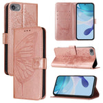 Étui de téléphone en cuir avec papillon en relief, pour iPhone 15, pour iPod Touch 7 / 6 / 5