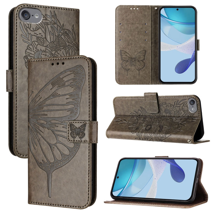 Étui de téléphone en cuir avec papillon en relief, pour iPhone 15, pour iPod Touch 7 / 6 / 5