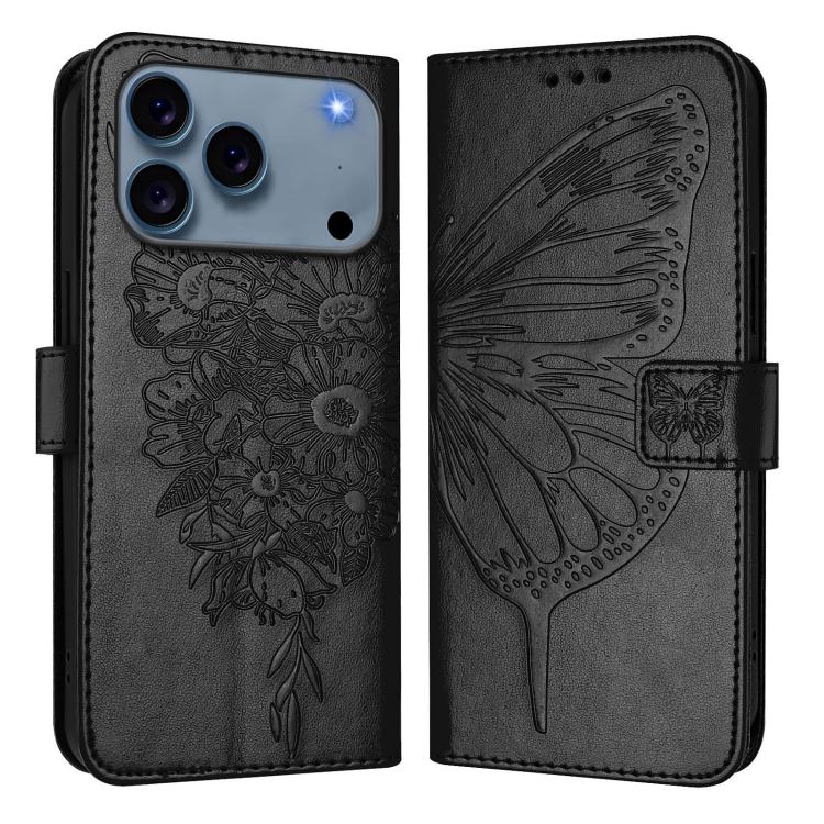 Coque de téléphone en cuir avec papillon en relief, Pour iPhone 17e / 16e, Pour iPhone 17 Pro Max, Pour iPhone 17 Pro, Pour iPhone 17, Pour iPhone Air, Pour iPhone 16 Pro Max