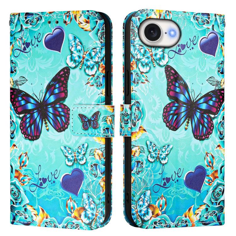 Coque de téléphone en cuir à armure toile, motif de dessin coloré, pour iPhone 17e / 16e, pour iPhone 17 Pro Max, pour iPhone 17 Pro, pour iPhone 17, pour iPhone Air, pour iPhone 15 Pro Max