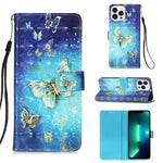 Étui de téléphone en cuir à rabat horizontal avec peinture 3D, pour iPhone 16 Pro, pour iPhone 16 Plus, pour iPhone 16, pour iPhone 15 Pro Max, pour iPhone 15 Pro, pour iPhone 15 Plus