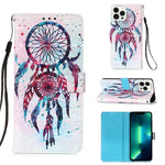 Étui de téléphone en cuir à rabat horizontal avec peinture 3D, pour iPhone 16 Pro, pour iPhone 16 Plus, pour iPhone 16, pour iPhone 15 Pro Max, pour iPhone 15 Pro, pour iPhone 15 Plus