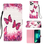 Étui de téléphone en cuir à rabat horizontal avec peinture 3D, pour iPhone 16 Pro, pour iPhone 16 Plus, pour iPhone 16, pour iPhone 15 Pro Max, pour iPhone 15 Pro, pour iPhone 15 Plus
