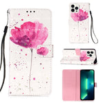 Étui de téléphone en cuir à rabat horizontal avec peinture 3D, pour iPhone 16 Pro, pour iPhone 16 Plus, pour iPhone 16, pour iPhone 15 Pro Max, pour iPhone 15 Pro, pour iPhone 15 Plus