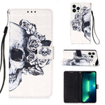 Étui de téléphone en cuir à rabat horizontal avec peinture 3D, pour iPhone 16 Pro, pour iPhone 16 Plus, pour iPhone 16, pour iPhone 15 Pro Max, pour iPhone 15 Pro, pour iPhone 15 Plus