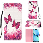 Étui de téléphone en cuir à rabat horizontal avec peinture 3D, pour iPhone 16 Pro, pour iPhone 16 Plus, pour iPhone 16, pour iPhone 15 Pro Max, pour iPhone 15 Pro, pour iPhone 15 Plus