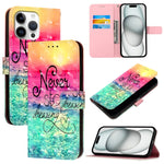 Coque de téléphone en cuir à rabat horizontal avec peinture 3D, pour iPhone 17e / 16e, pour iPhone 17 Pro Max, pour iPhone 17 Pro, pour iPhone 17, pour iPhone Air, pour iPhone 16 Pro Max