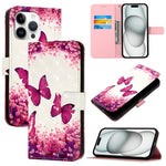 Coque de téléphone en cuir à rabat horizontal avec peinture 3D, pour iPhone 17e / 16e, pour iPhone 17 Pro Max, pour iPhone 17 Pro, pour iPhone 17, pour iPhone Air, pour iPhone 16 Pro Max
