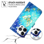 Étui de téléphone en cuir à rabat horizontal avec peinture 3D, pour iPhone 16 Pro, pour iPhone 16 Plus, pour iPhone 16, pour iPhone 15 Pro Max, pour iPhone 15 Pro, pour iPhone 15 Plus