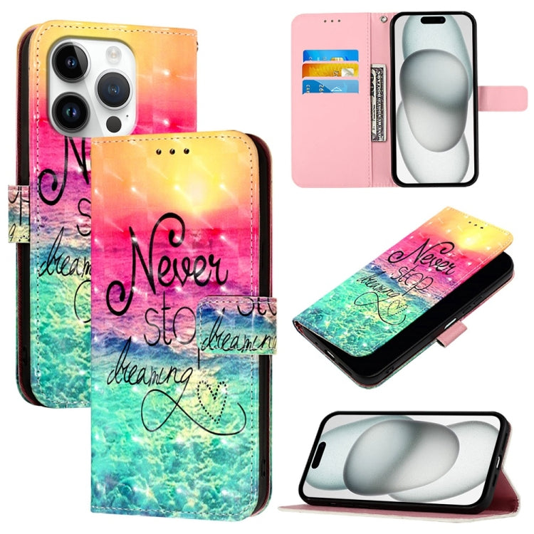 Étui de téléphone en cuir à rabat horizontal avec peinture 3D, pour iPhone 16 Pro, pour iPhone 16 Plus, pour iPhone 16, pour iPhone 15 Pro Max, pour iPhone 15 Pro, pour iPhone 15 Plus
