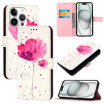 Étui de téléphone en cuir à rabat horizontal avec peinture 3D, pour iPhone 16 Pro, pour iPhone 16 Plus, pour iPhone 16, pour iPhone 15 Pro Max, pour iPhone 15 Pro, pour iPhone 15 Plus