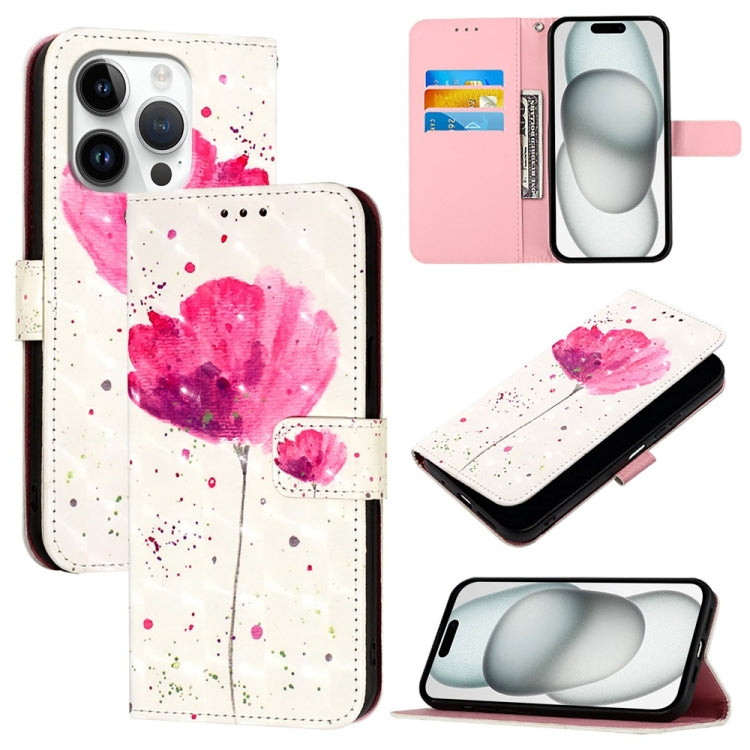 Étui de téléphone en cuir à rabat horizontal avec peinture 3D, pour iPhone 16 Pro, pour iPhone 16 Plus, pour iPhone 16, pour iPhone 15 Pro Max, pour iPhone 15 Pro, pour iPhone 15 Plus