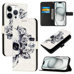 Étui de téléphone en cuir à rabat horizontal avec peinture 3D, pour iPhone 16 Pro, pour iPhone 16 Plus, pour iPhone 16, pour iPhone 15 Pro Max, pour iPhone 15 Pro, pour iPhone 15 Plus
