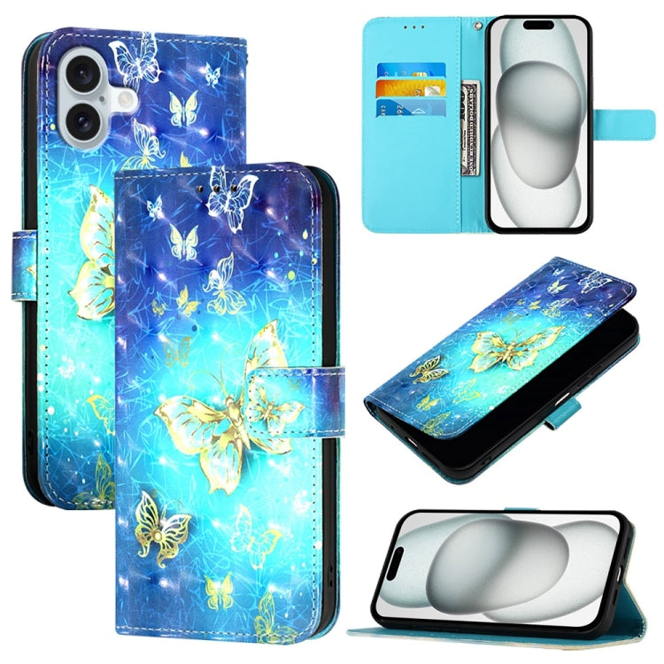 Étui de téléphone en cuir à rabat horizontal avec peinture 3D, pour iPhone 16 Pro, pour iPhone 16 Plus, pour iPhone 16, pour iPhone 15 Pro Max, pour iPhone 15 Pro, pour iPhone 15 Plus