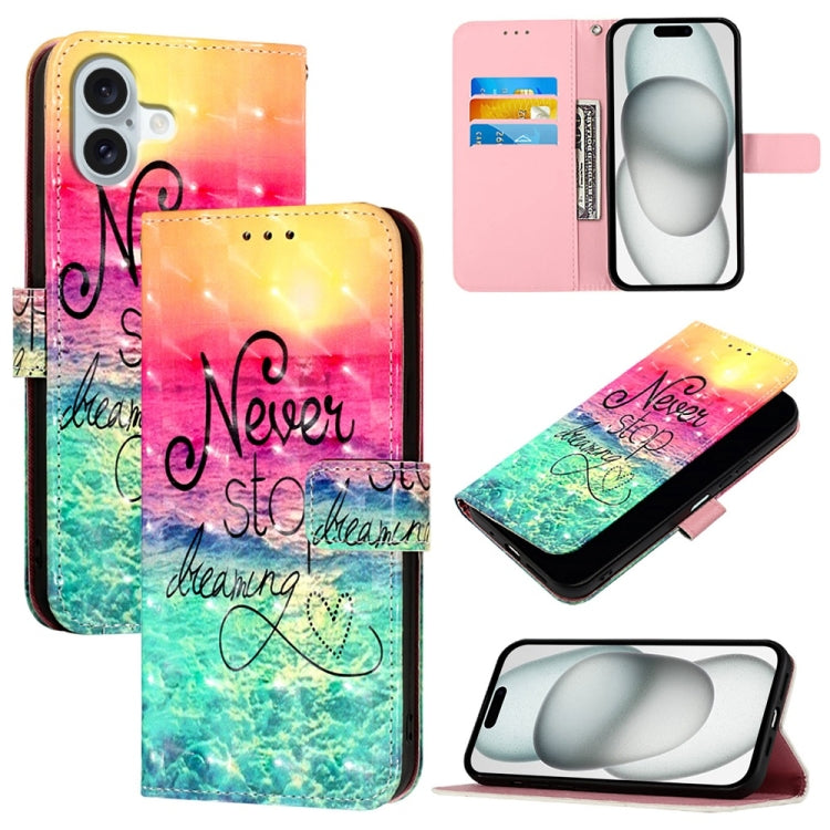 Étui de téléphone en cuir à rabat horizontal avec peinture 3D, pour iPhone 16 Pro, pour iPhone 16 Plus, pour iPhone 16, pour iPhone 15 Pro Max, pour iPhone 15 Pro, pour iPhone 15 Plus