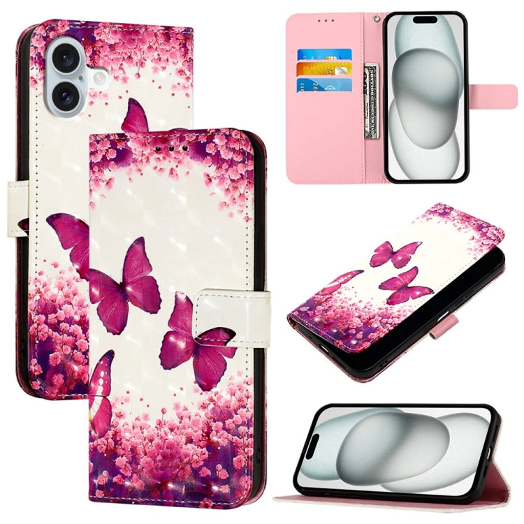 Étui de téléphone en cuir à rabat horizontal avec peinture 3D, pour iPhone 16 Pro, pour iPhone 16 Plus, pour iPhone 16, pour iPhone 15 Pro Max, pour iPhone 15 Pro, pour iPhone 15 Plus
