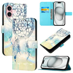 Étui de téléphone en cuir à rabat horizontal avec peinture 3D, pour iPhone 16 Pro, pour iPhone 16 Plus, pour iPhone 16, pour iPhone 15 Pro Max, pour iPhone 15 Pro, pour iPhone 15 Plus