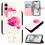 Étui de téléphone en cuir à rabat horizontal avec peinture 3D, pour iPhone 16 Pro, pour iPhone 16 Plus, pour iPhone 16, pour iPhone 15 Pro Max, pour iPhone 15 Pro, pour iPhone 15 Plus