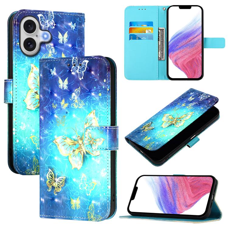 Coque de téléphone en cuir à rabat horizontal avec peinture 3D, pour iPhone 17e / 16e, pour iPhone 17 Pro Max, pour iPhone 17 Pro, pour iPhone 17, pour iPhone Air, pour iPhone 16 Pro Max