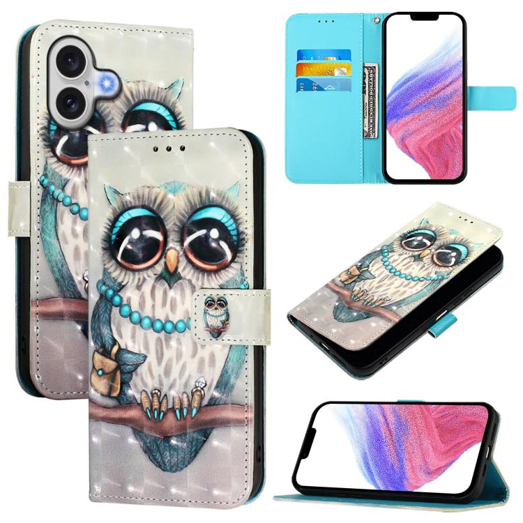 Coque de téléphone en cuir à rabat horizontal avec peinture 3D, pour iPhone 17e / 16e, pour iPhone 17 Pro Max, pour iPhone 17 Pro, pour iPhone 17, pour iPhone Air, pour iPhone 16 Pro Max