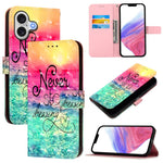 Coque de téléphone en cuir à rabat horizontal avec peinture 3D, pour iPhone 17e / 16e, pour iPhone 17 Pro Max, pour iPhone 17 Pro, pour iPhone 17, pour iPhone Air, pour iPhone 16 Pro Max